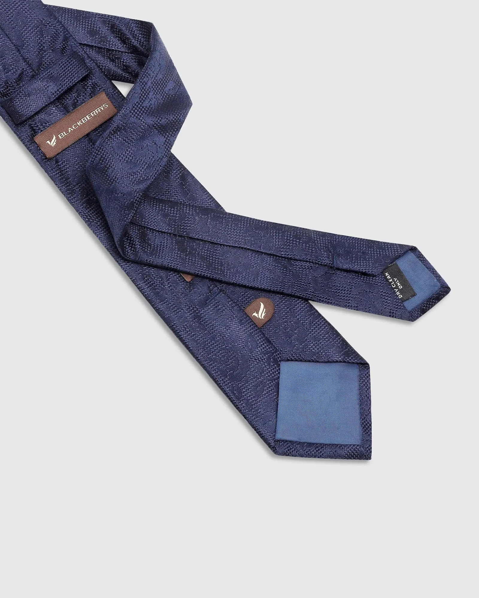 Silk Navy Printed Tie - Teddy