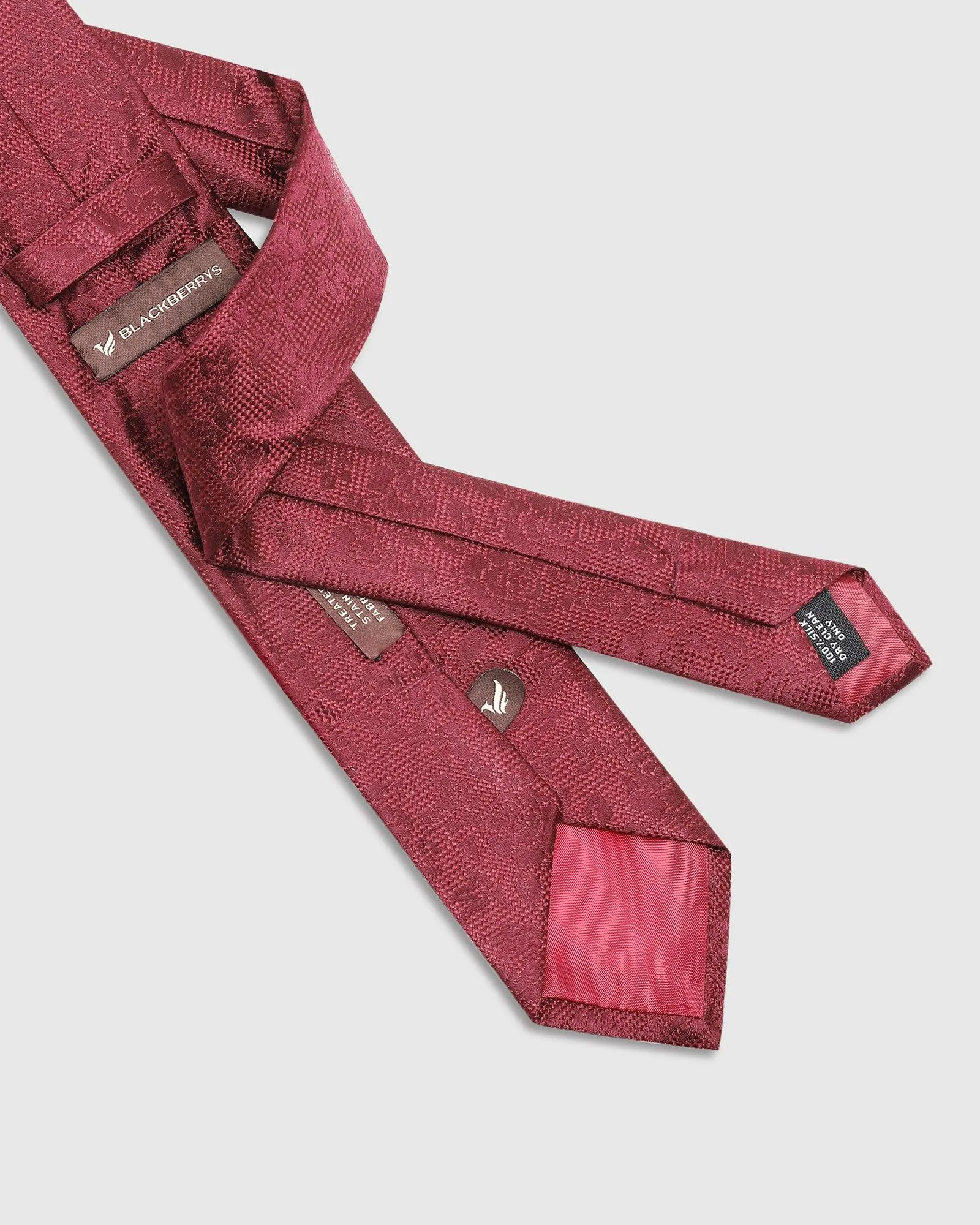 Silk Wine Printed Tie - Teddy