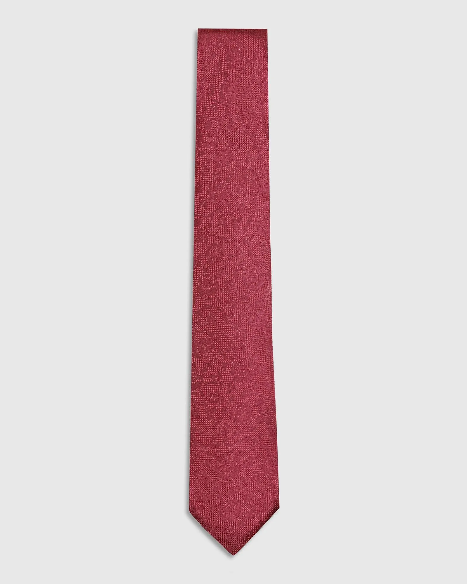 Silk Wine Printed Tie - Teddy