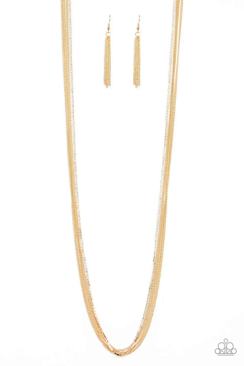 SLEEK and Destroy - Gold Necklace - Paparazzi Accessories