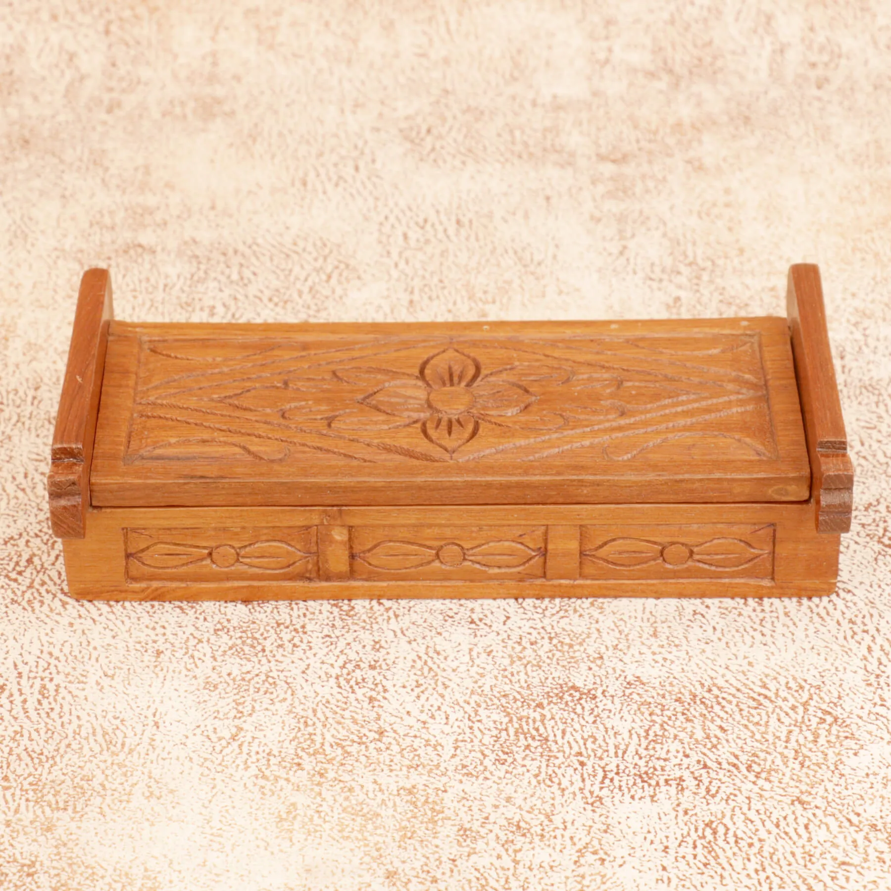 Slim Wooden Carved Box