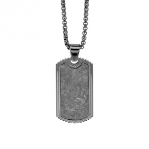 Stainless Steel Carbon Fibre Dog Tag Necklace N4588