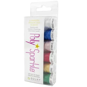 Sulky 30wt Poly Sparkle Thread 6 pack - Precious Gems Assortment*