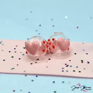 Sweetheart Sprinkle Lampwork Bead Pair