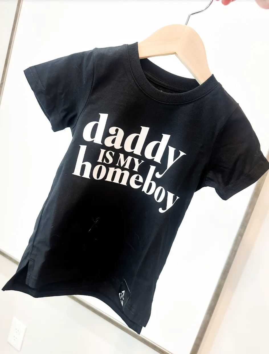 Trilogy Design Co - Daddy is my Homeboy Tee in Black