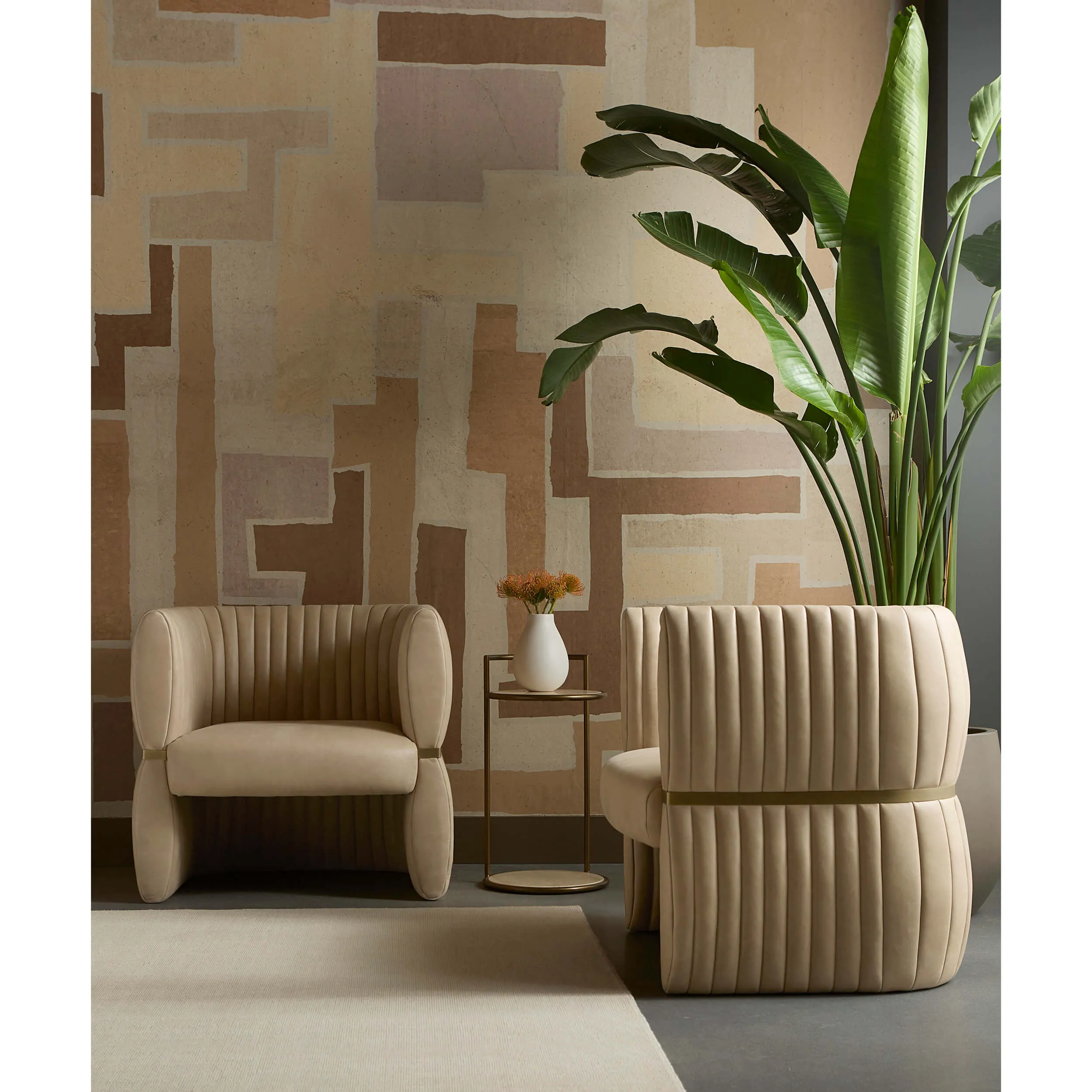 Tryor Leather Chair, Sahara Sand