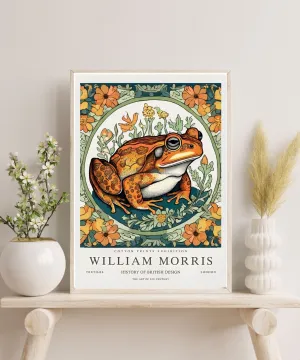 William Morris Print, William Morris Exhibition Print, Frog William Morris Poster, Vintage Wall Art, Textiles Art,Vintage Poster Frog Print