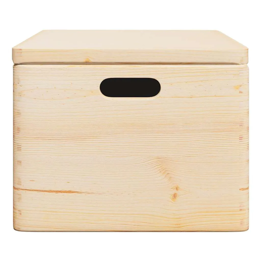 Wooden Box with Lid and Handles 40x30x23 cm Solid Wood Pine