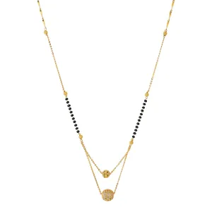 Yellow Chimes Nekclace for Women Gold Toned Crystal Studded Dual Ball Charm and Beads Chain Designed Necklace for Women and Girls